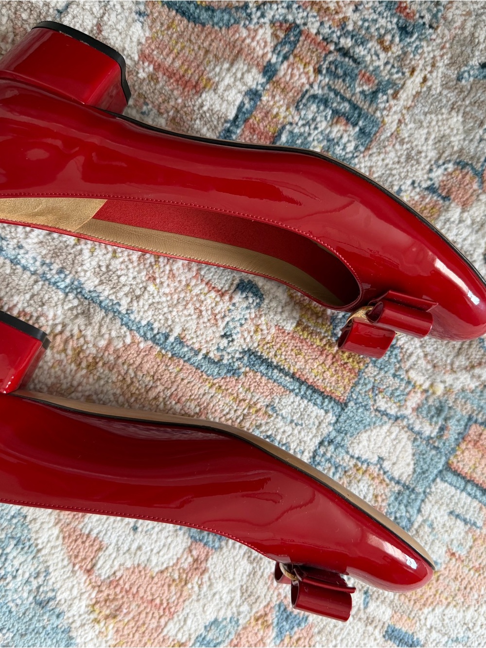 Salvatore Ferragamo Red Patent Vara low heel pumps - Picture 5 of 6